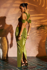 Coordinato drappeggio green