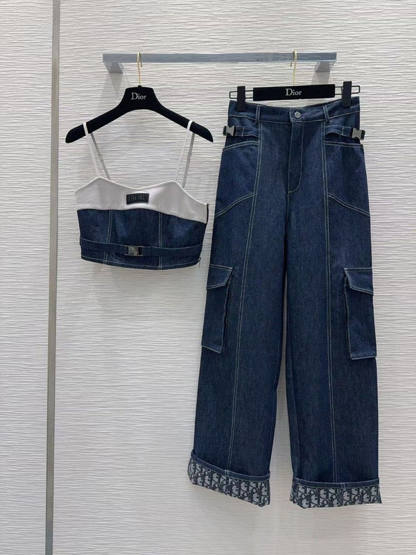 Completo jeans+ top Dio